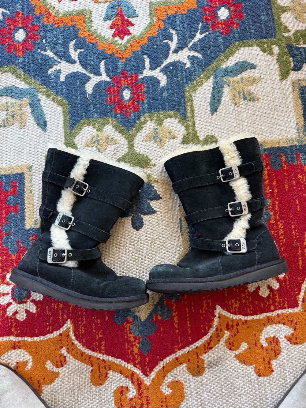 UGG Black Shearling-Lined Zip Boot